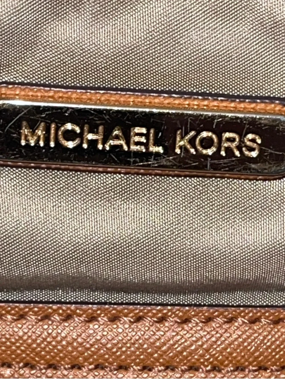 Michael Kors Kempton Nylon Crossbody Bag Beige & Brown